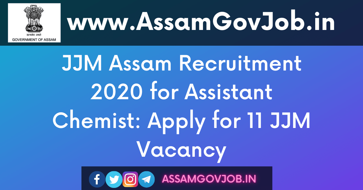 JJM Assam Recruitment 2020