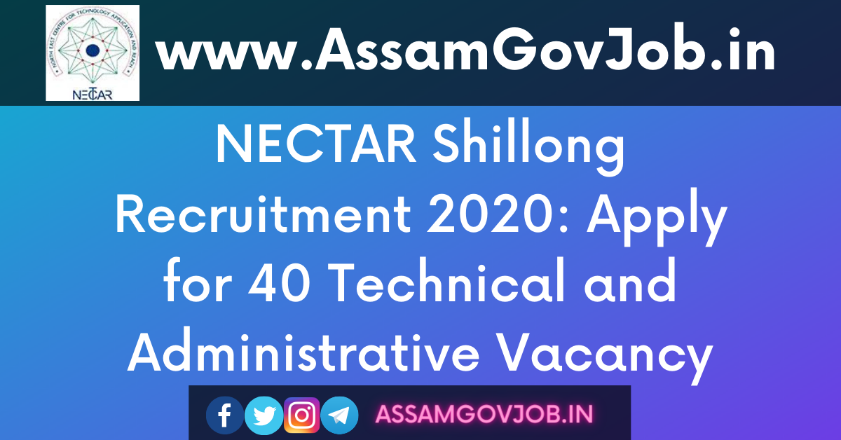 NECTAR Shillong Recruitment 2020