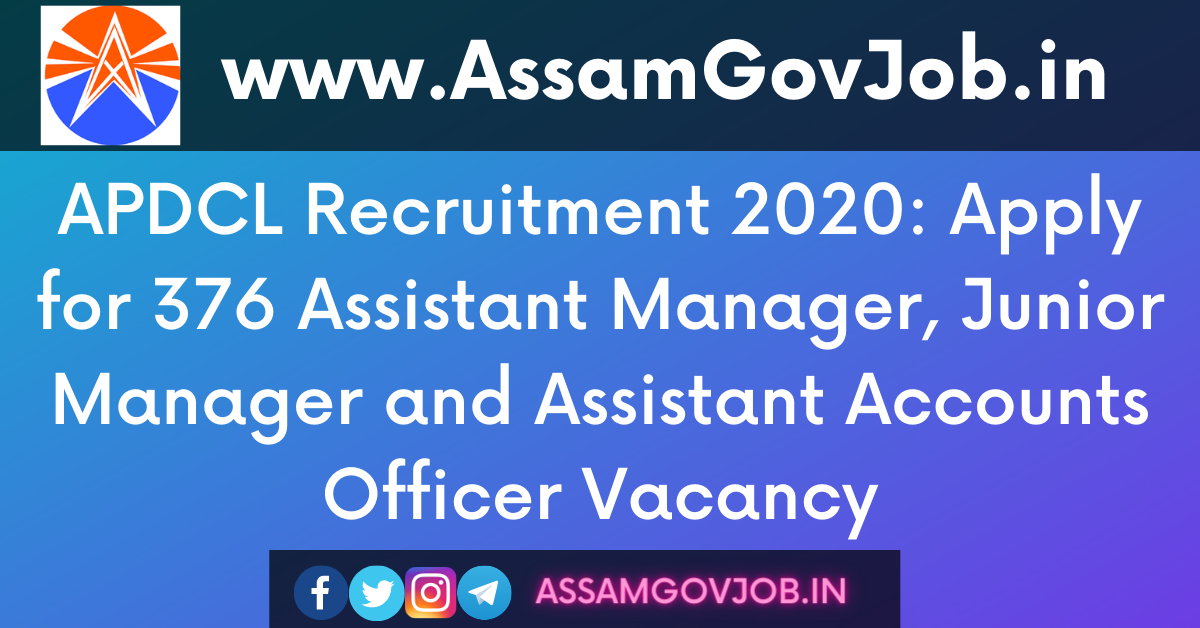 APDCL Assam Recruitment 2020