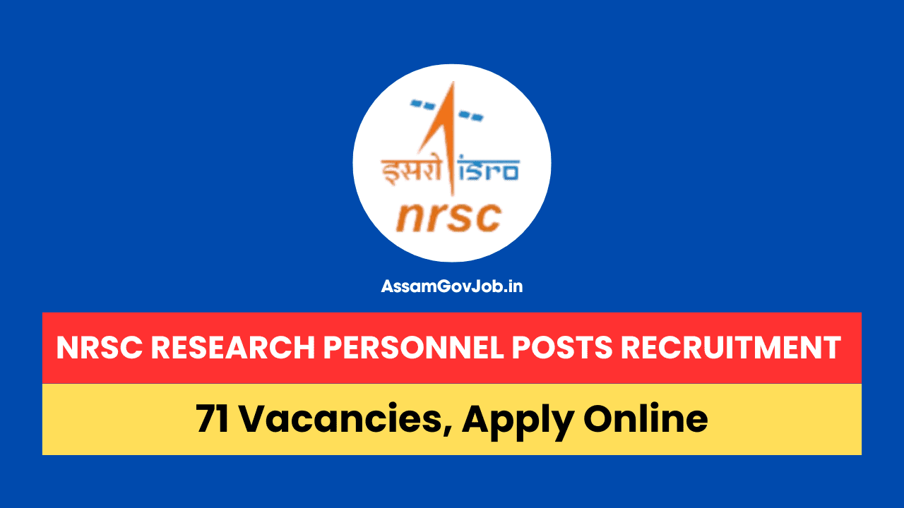 NRSC Research Personnel Posts Recruitment 2024